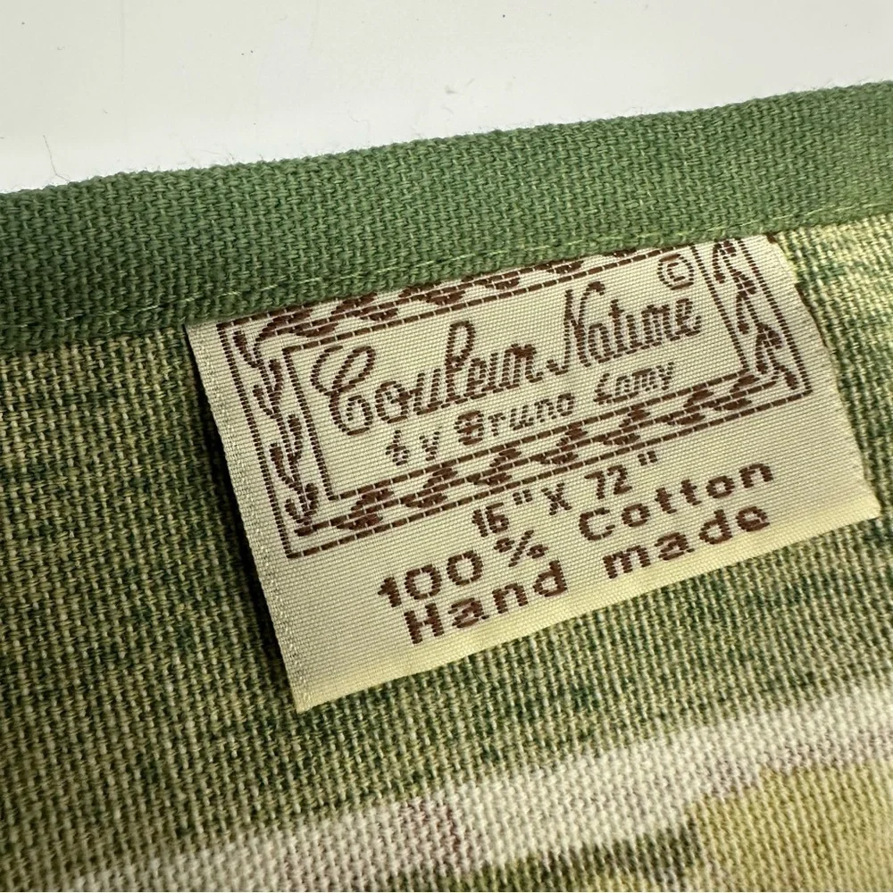 COULEIN NATURE BRUNO LAMY Handmade Cotton Table Runner Sunflowers Yellow/Green